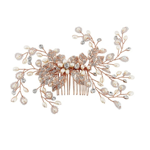 Georgie B Crystal and Pearl Hair Comb