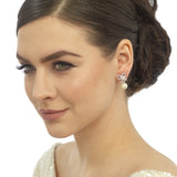 Alisande Crystal and Pearl Bow Earrings