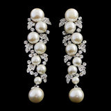 Crystal and pearl earrings made from high quality clear crystals and high quality simulated pearls, they have a drop of 8.5cm. 