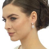 Fernanda Crystal Tear Drop Earrings - available in silver & gold