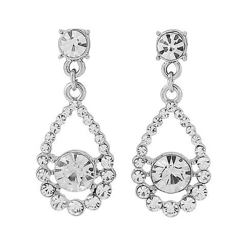 Crystal chandelier drop earrings made from luxury clear crystals on a silver tone finish, they have a drop of 3.5cm. 