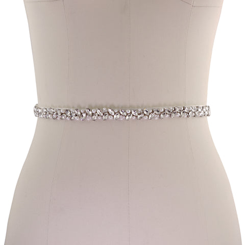 Thin Pearl and Crystal Bridal Belt