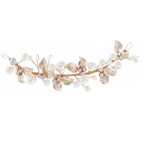 Annabelle Crystal and Pearl Hair Vine