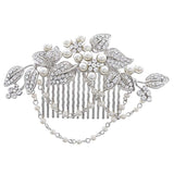 Georgiana Crystal and Pearl Hair Comb Available in Rose Gold & Silver