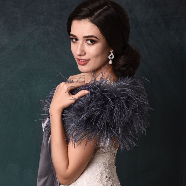 Ostrich feather clearance shrug