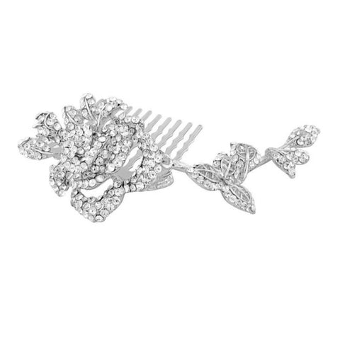 Katy  Crystal Rose Hair Comb