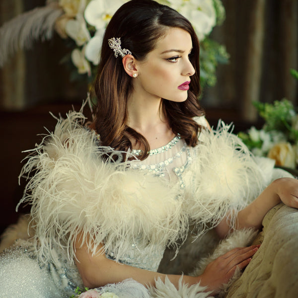Bridal sales feather shrug