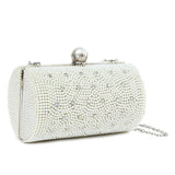 Amber Ivory Pearl & Crystal Evening Clutch Bag