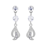 Crystal earrings made with Swarovski crystals on a silver plated finish, the earrings measure 2cm