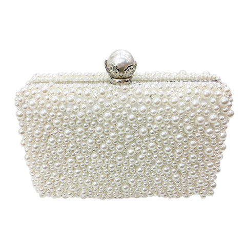 Beatrice Ivory Pearl Evening Clutch Bag