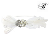SassB Abigail Feather and Pearl Hair Band