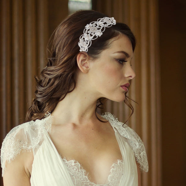 tiara SassB Harriet Pearl Side Tiara – Happy Wedding Day