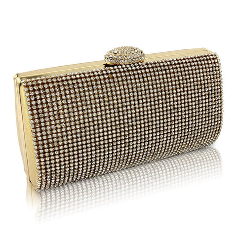 Daisy Crystal Clutch Bag - Gold