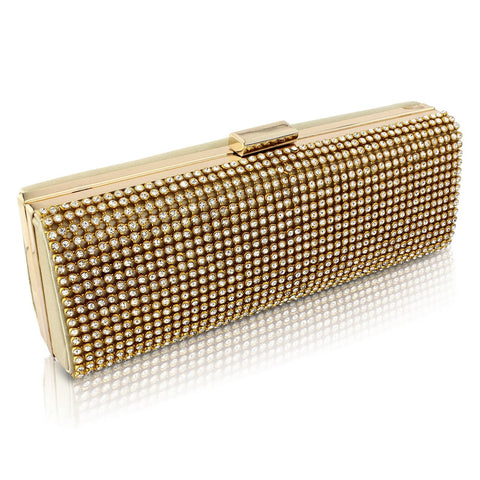 Isabel Crystal Clutch Bag - Gold