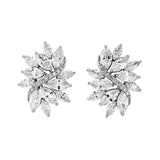 Crystal earrings made from high quality clear crystals on a rhodium silver tone finish, they measure 2.5cm long by 2cm wide