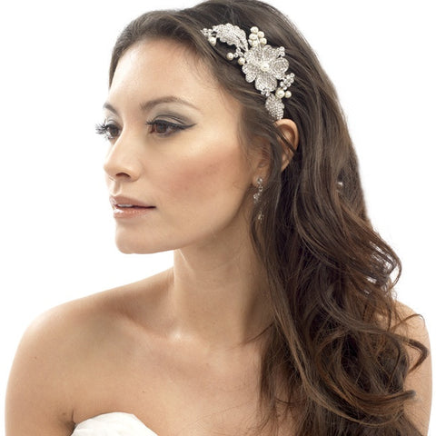 Dalia Crystal and Pearl Hair Clip