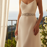 Annalise Pearl & Crystal Bridal Belt - Ivory