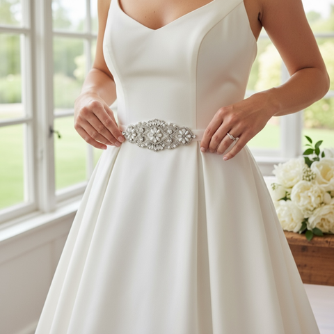 Camilla Crystal & Pearl Bridal Belt