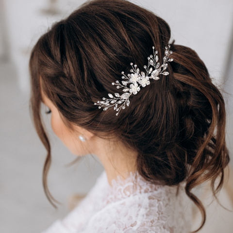 Danielle Crystal and Pearl Hair Comb