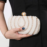 Maria Ivory Pearl Evening Clutch Bag - Gold