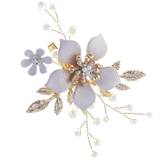 Viola Vintage Style Flower Bloom Hair Clip - Available in Silver or Gold