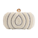 Maria Ivory Pearl Evening Clutch Bag - Silver