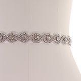 Vintage Crystal Design Bridal Belt on ivory ribbon