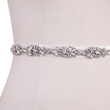 Vintage Crystal Design Bridal Belt on ivory ribbon