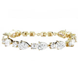  Gold Crystal Bracelet. Single Row. Clasp Fastening