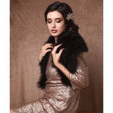 Bethan Black Marabou Feather Shrug