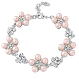 Crystal and pearl bracelet daisy bracelet made with blush pearls and clear crystals, width 2cm. 