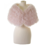Baby Pink Marabou Feather Wrap on an ivpory mannequin