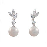 Elegant crystal and pearl earrings
