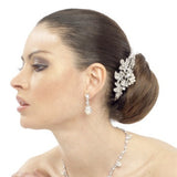 Becky Crystal and Pearl Necklace and Earrings Set