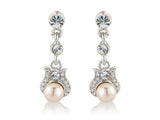 Glamorous earrings with a combination of Ivory pearls and Swarovski crystal elements, earrings have a 2.5cm drop. 