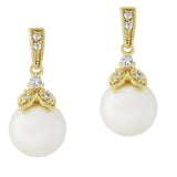 Crystal and pearl earrings made from high quality cubic zirconia crystals finished with a pretty simulated pearl, they have a drop of 2cm. 
