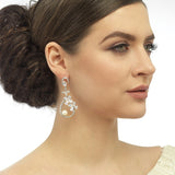 Poppy Crystal and Pearl Flower Earrings