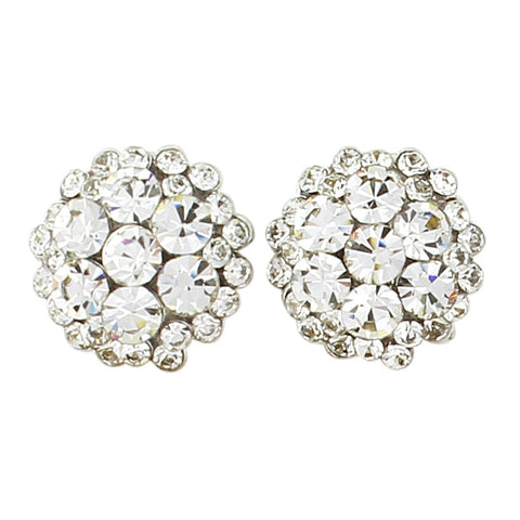 Crystal earrings made from high quality Swarovski crystals on a rhodium plated finish, they measure 1.2cm by 1.2cm