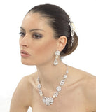 Nicolette Crystal and Pearl Necklace Set