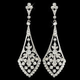Clear crystal drop earrings with a silver plated finish, earrings have a drop of 6.5cm. 