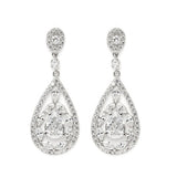 Crystal earrings made from high quality clear cubic zirconia crystals on a rhodium plated finish, they have a drop of 4.5cm. 