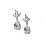 Crystal earrings made from high quality clear cubic zirconia crystals on a rhodium plated finish, they have a drop of 2.5cm. 