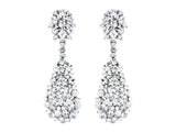 Crystal cluster earrings made with high quality cubic zirconia crystals on a rhodium finish, they have a drop of 4.5cm. 