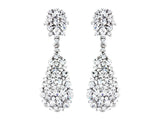 Crystal cluster earrings made with high quality cubic zirconia crystals on a rhodium finish, they have a drop of 4.5cm. 