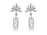 Glamorous star-burst crystal earrings made from high quality cubic zirconia and swarovski clear crystals, they have a drop of 7cm. 