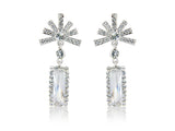 Glamorous star-burst crystal earrings made from high quality cubic zirconia and swarovski clear crystals, they have a drop of 7cm. 