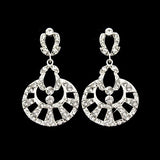 Crystal earrings made from clear cubic zirconia crystals on a silver tone finish, they measure 5.5cm and are 3.5cm wide. 