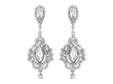 Crystal chandelier earrings made from high quality clear crystals on a silver tone finish, they have a drop of 6.5cm