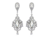 Crystal chandelier earrings made from high quality clear crystals on a silver tone finish, they have a drop of 6.5cm