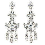 Crystal drop earrings made from clear cubic zirconia crystals, they have a drop of 4cm. 